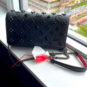 Louboutin Black Studded crossbody, never been worn, still has tags!